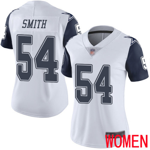 Women Dallas Cowboys Limited White Jaylon Smith #54 Rush Vapor Untouchable NFL Jersey